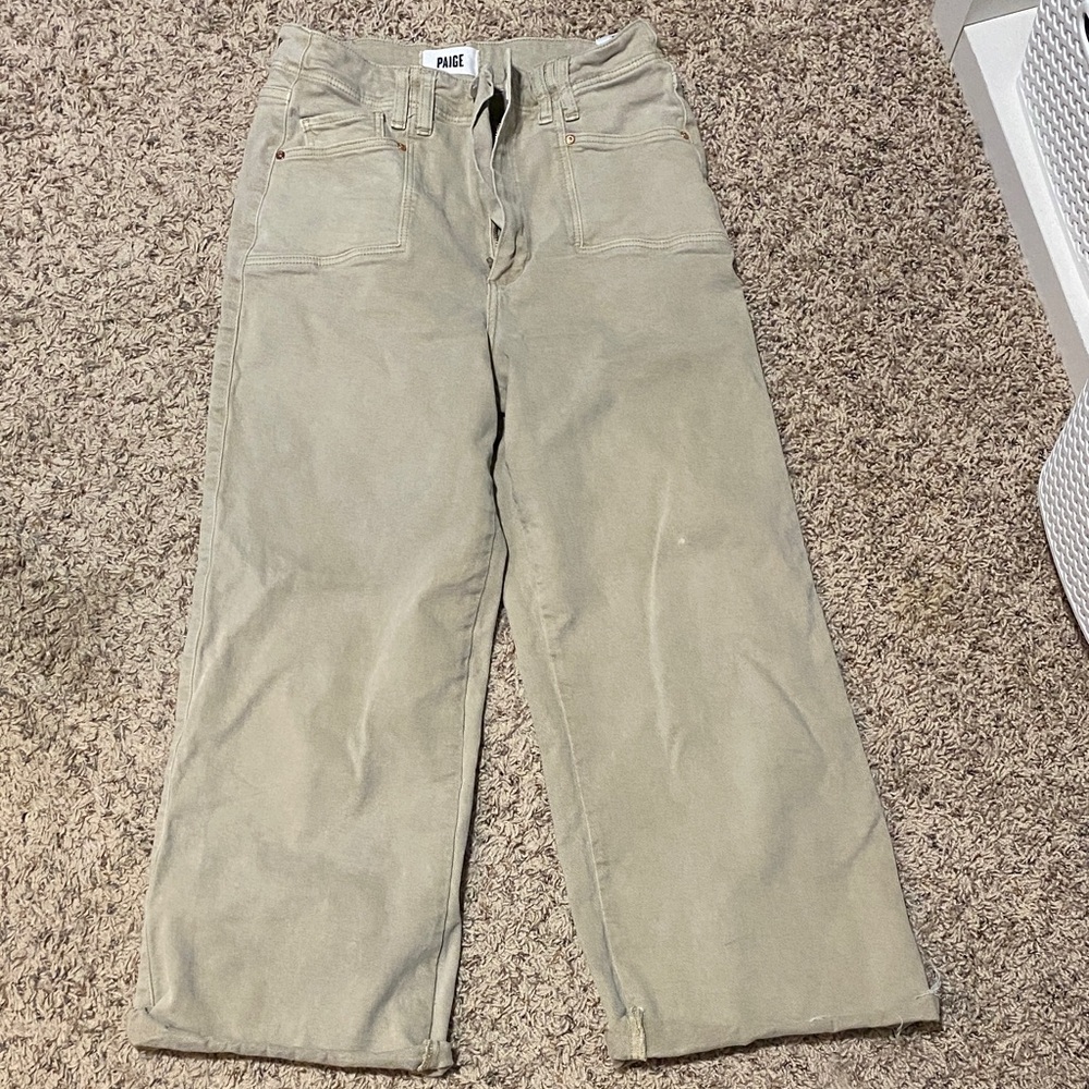 PAIGE aneesa wide leg khaki colored jeans 29